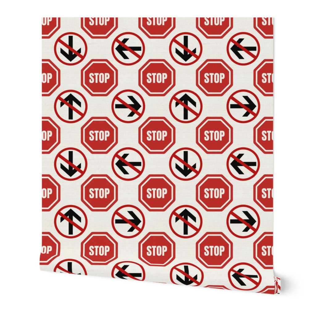 Large Scale Stop Signs Do Not Enter Traffic Signals