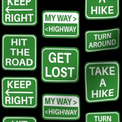 Large Scale Sarcastic Green Road Signs Go Away Get Lost (1)