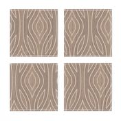 Abstract Tree Bark - Brown carved wood textured and tonal trellis folk art wave stripe