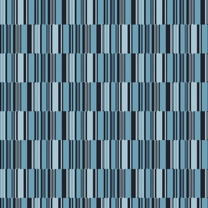 (M)Blocked Stripes, Steel Blue, Mid Scale