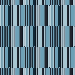 (L)Blocked Stripes, Steel Blue, Large Scale