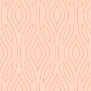 Peach Fuzz Trellis Wave Stripe - flowing linear folk art curves 