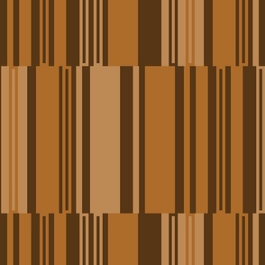 (XL)Blocked Stripes, Caramel Brown, Extra Large Scale