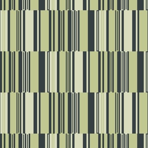 (L)Blocked Stripes, Sage Green, Large Scale