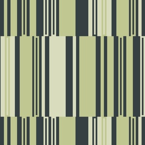 (XL)Blocked Stripes, Sage Green, Extra Large Scale