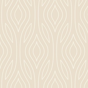 Neutral Beige Trellis Wave Stripe - flowing linear folk art curves 