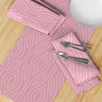 Dusky Pink Trellis Wave Stripe - flowing linear folk art curves 