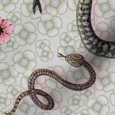 Snake year with flowers