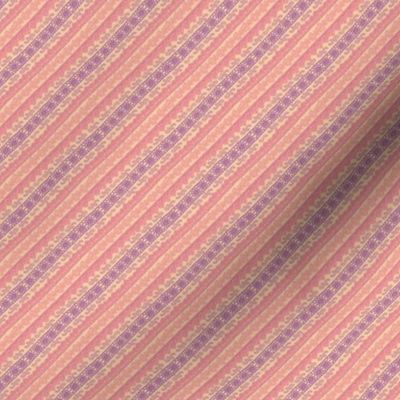 Lace Diagonal Stripes (1.5") - pink, purple, cream  (ST2023LD)