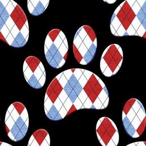 Argyle Dog Paw Print Pattern
