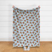 Animal Crackers Blue Medium - cookies, food, desert, kids, treat, children, babies, picnic, playroom, nursery, circus, fun, cute, brown, baking, gingham, checkered, monkeys, elephants, giraffes, lions, hippos  