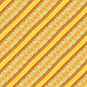 Lace Diagonal Stripes (6") - yellow, orange, green  (ST2023LD)