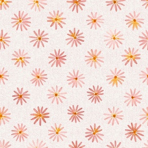 Cheerful Summer Daisies: Handpainted Watercolor Florals | Spanish Pink | Medium Scale