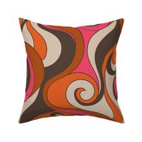 Wavy swirl in pink-orange