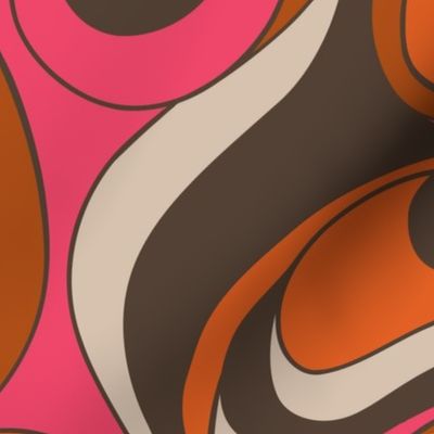 Wavy swirl in pink-orange