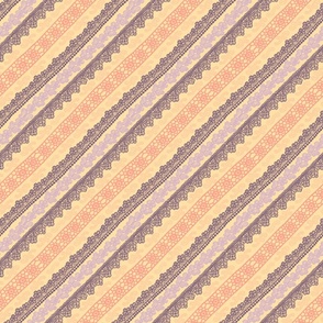 Lace Diagonal Stripes (6") - yellow, pink, purple (ST2023LD)