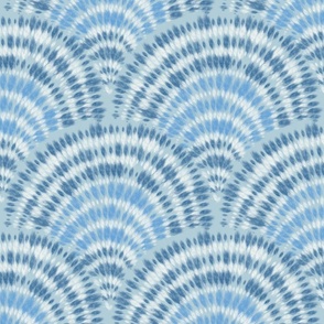 (M) Cobalt blue tie-dye scallops 