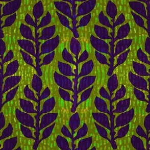 Velvet Devoré Leaves Purple