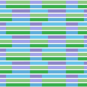 Uneven Bars in Cheery Spring Colorway of Purple, Green and Blue