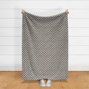 textured chevron / herringbone - black and white (large scale)