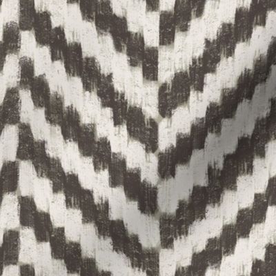 textured chevron / herringbone - black and white (large scale)