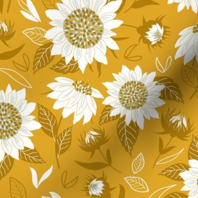 Sunflowers_White Brown