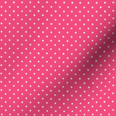 (S) White polka dot spots on Bright Pink