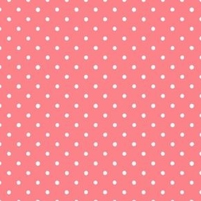 (S) White polka dot spots on Light Coral Pink