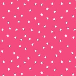 (S) Minimal White Stars on Bright Pink 
