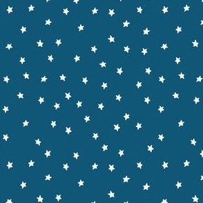 (S) Minimal White Stars on Ocean Navy Blue 