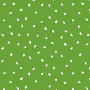 (S) Minimal White Stars on Bright Green