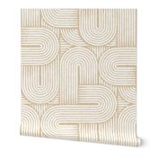 Geometric Zen Garden - Cinnamon - Boho Textured Sand Lines