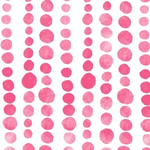 (L) Watercolor Boho Spotted Dots in Bright Pink