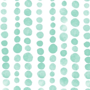 (L) Watercolor Boho Spotted Dots in Mint Green 