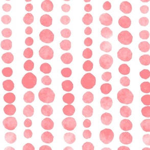 (L) Watercolor Boho Spotted Dots in Coral Pink