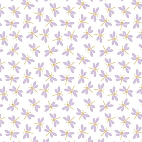(S) Sweet Butterflies - Lavender and Yellow Lilac Pastel Colors Winged Insects Kids Nursery Wallpaper Sweet Animals Whimsical