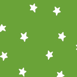 (L) Minimal White Stars on Bright Green