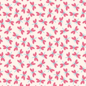 (S) Sweet Butterflies - Pink and Teal Fuchsia Winged Insects Kids Nursery Wallpaper Baby Apparel Sweet Animals Whimsical