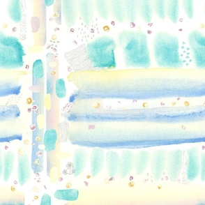 Pastel Gender Neutral Baby Blanket Blocks - Organic Shapes, Stippling, Watercolor -Medium Scale