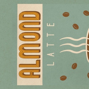 Retro Almond Latte Tea towel