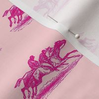 Pink Racehorses on Pale Pink