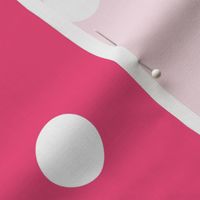 (L) White polka dot spots on Bright Pink