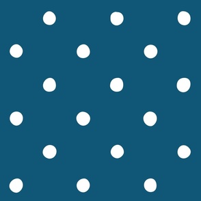 (L) White polka dot spots on Blue