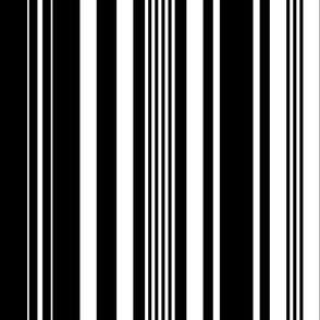 Varied Vertical Stripes // Black and White // Large Scale - 343 DPI