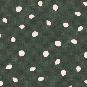 Seed Scatter (large), thyme green and warm white {linen texture}