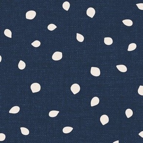 Seed Scatter (large), indigo blue and warm white {linen texture}
