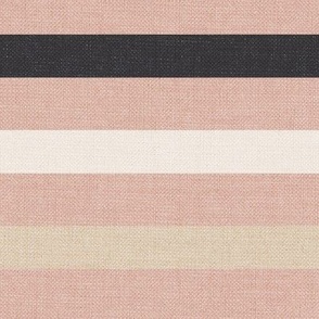 Spliced Stripe (large), pink and green {linen texture}