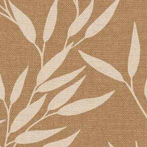 Bamboo Botanical (large), ochre and sand {linen texture}