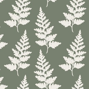 moss green with white fern L-01