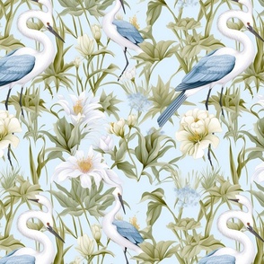 Botanical Breeze: Heron Illustrations with Southern Charm